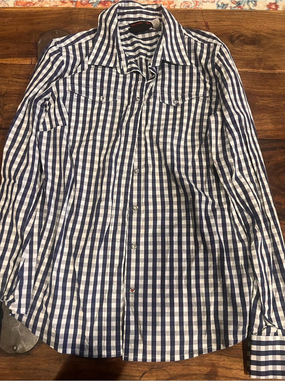 Victorinox Navy & White Check Casual Button-Down Shirt